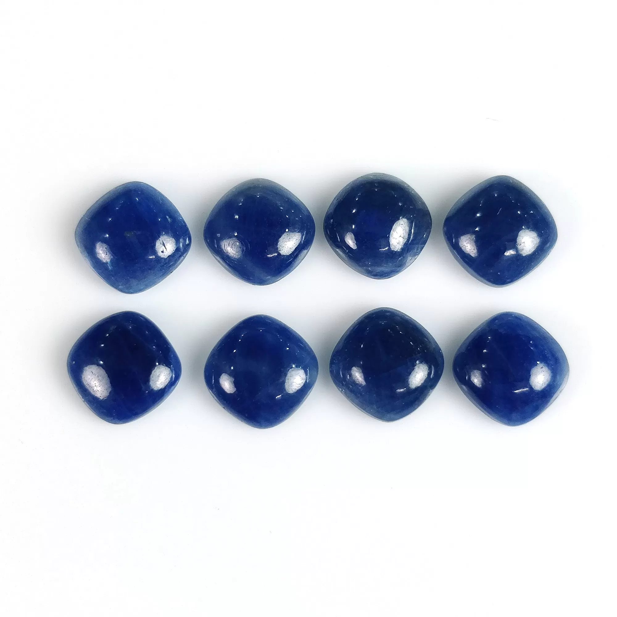 19.00cts Natural Untreated BLUE SAPPHIRE Gemstone Cushion Shape Cabochon September Birthstone 8mm 8pcs