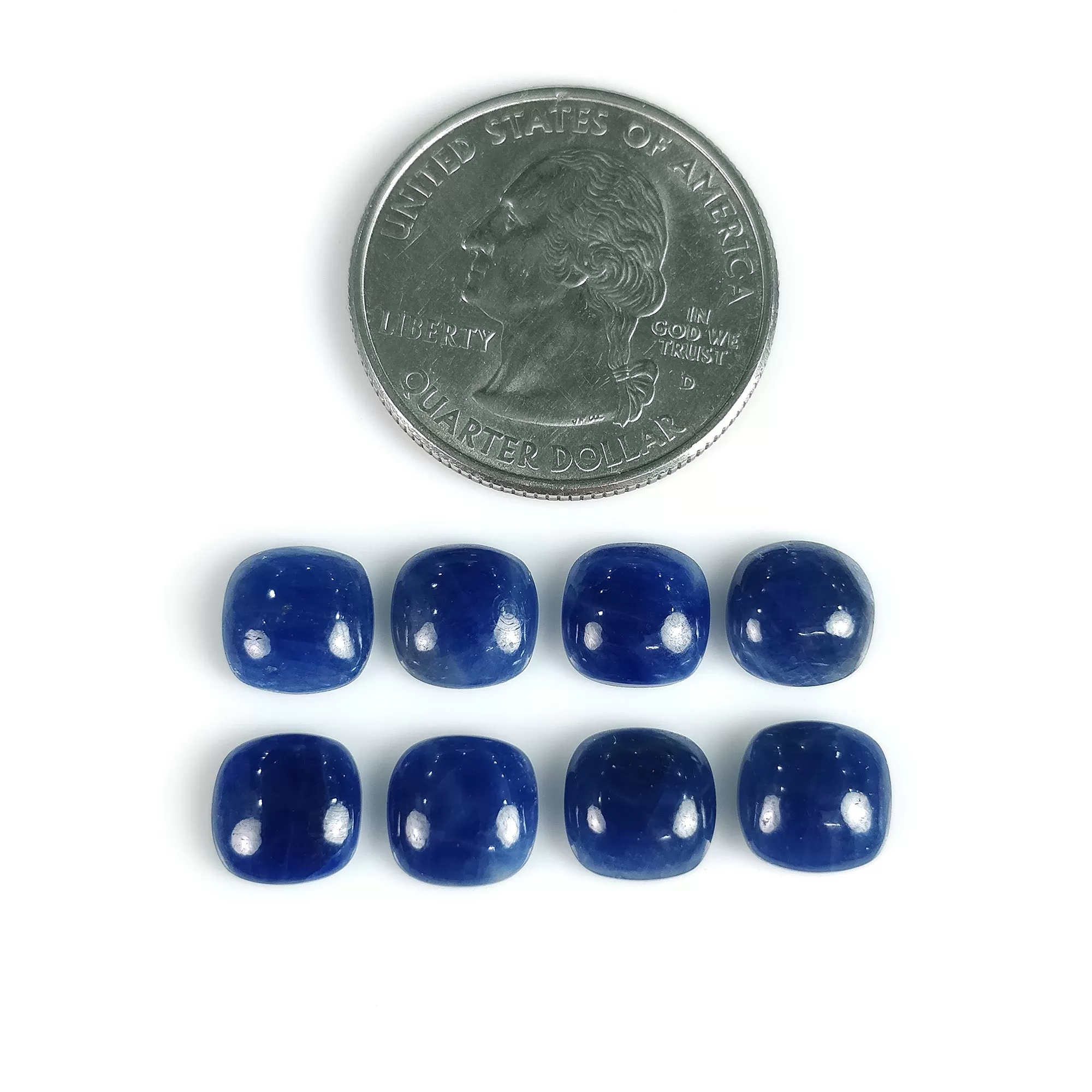 19.00cts Natural Untreated BLUE SAPPHIRE Gemstone Cushion Shape Cabochon September Birthstone 8mm 8pcs