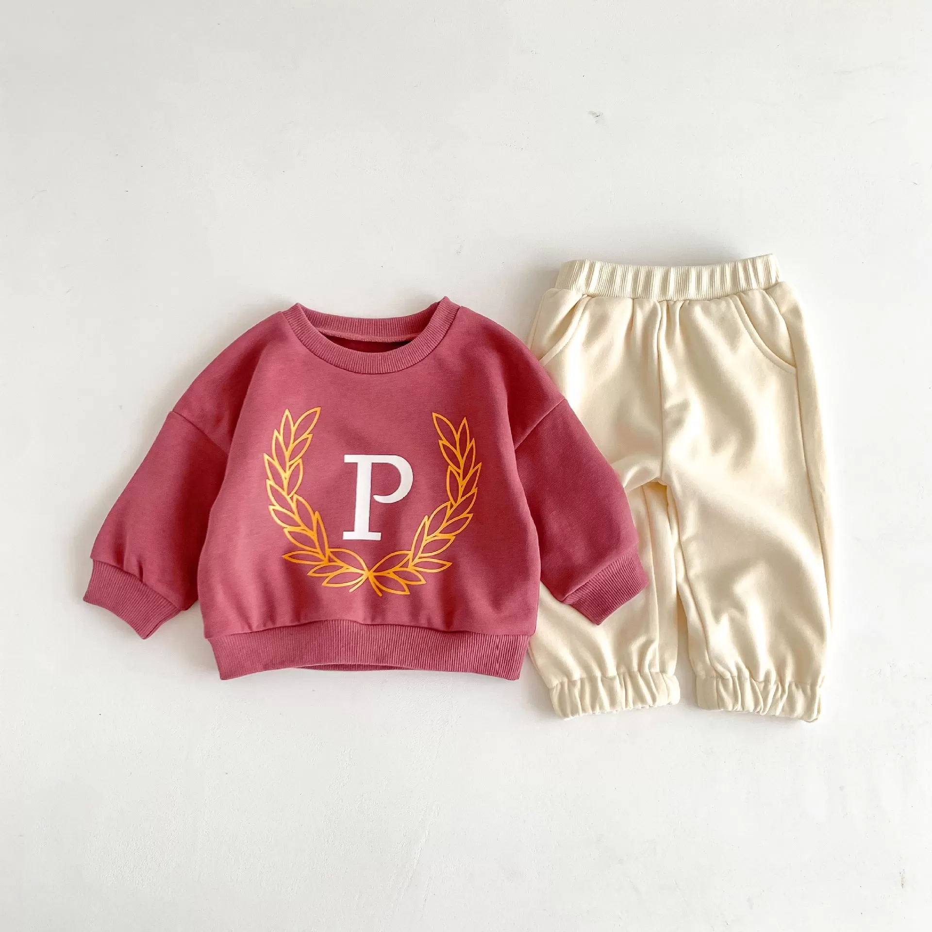 2 Pieces Set Baby Kid Girls Boys Sports Letters Hoodies Sweatshirts And Solid Color Pants Wholesale 23101909