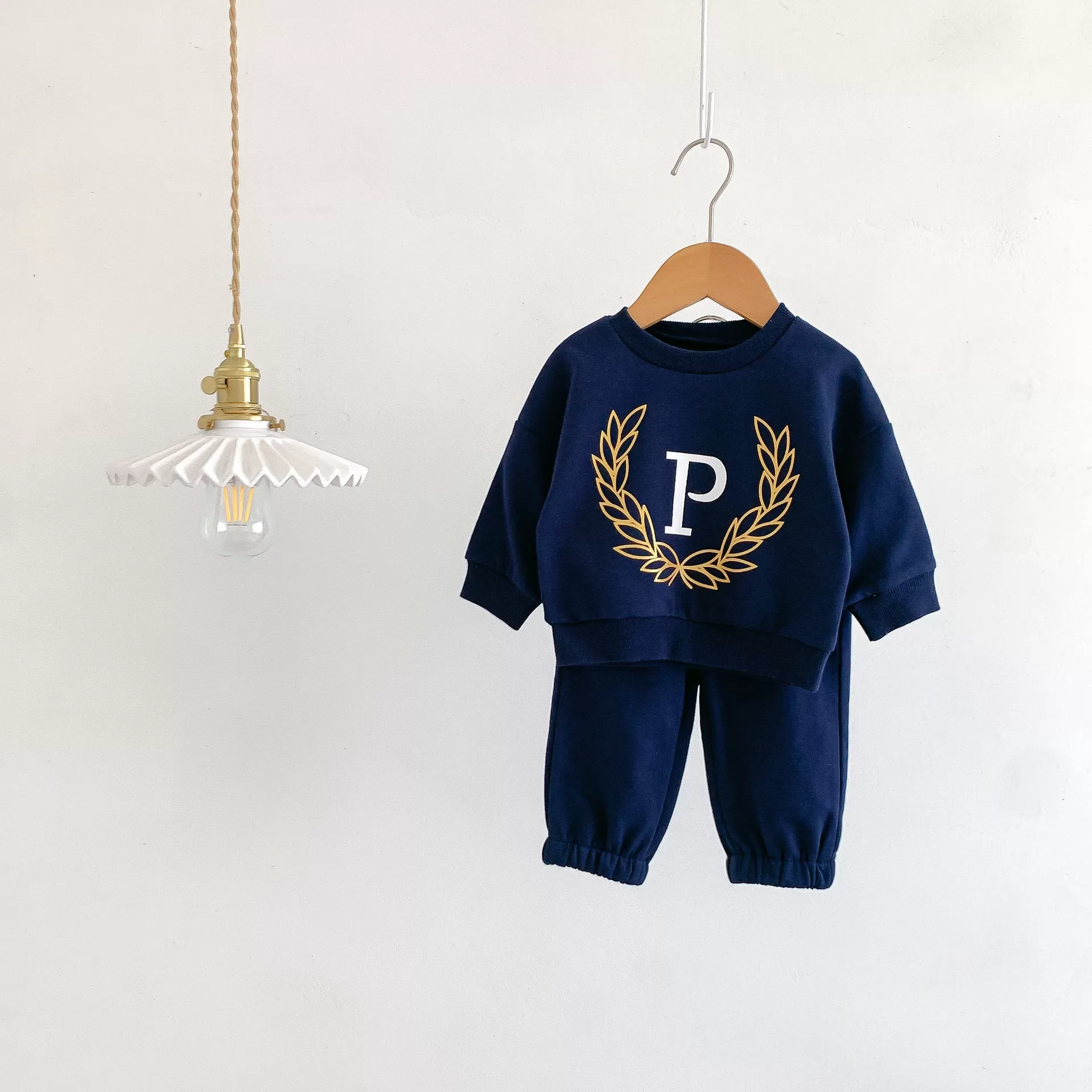 2 Pieces Set Baby Kid Girls Boys Sports Letters Hoodies Sweatshirts And Solid Color Pants Wholesale 23101909