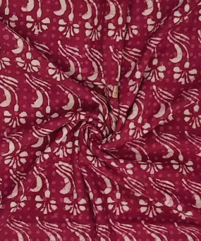 2.5m Maroon handblock printed cotton sanganeri print kurta material