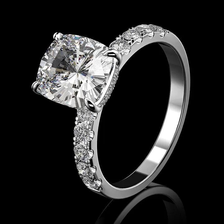 3.0 Carat Cushion Cut Engagement Ring