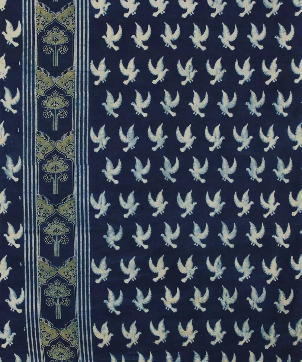 3m indigo hand printed ajrakh cotton kurta material