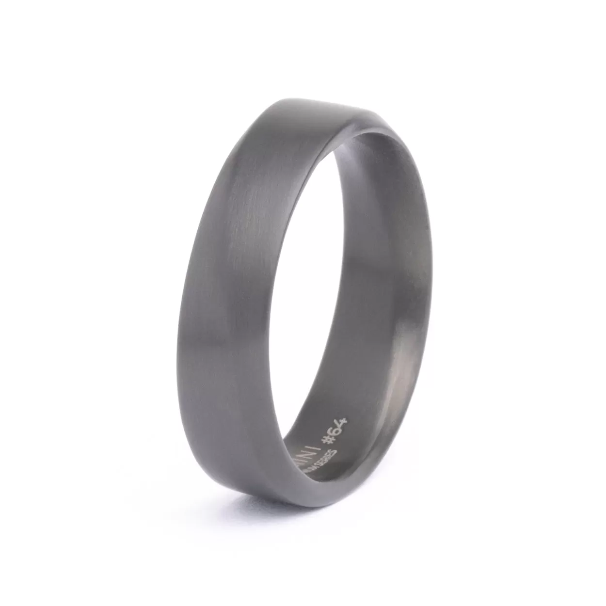 6mm Twisted full Black Titanium ring