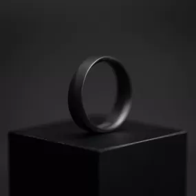 6mm Twisted full Black Titanium ring