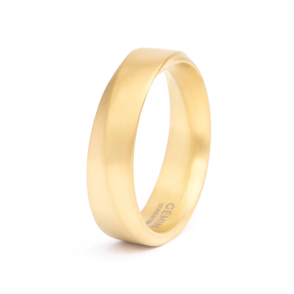 6mm Twisted full Gold-plated Titanium ring