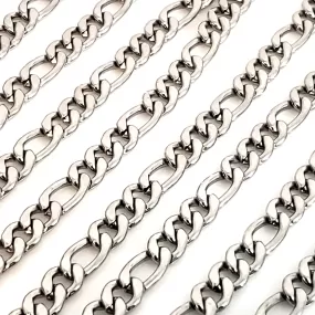 7mm Figaro Chain, Lot Size 30 Feet, #1977