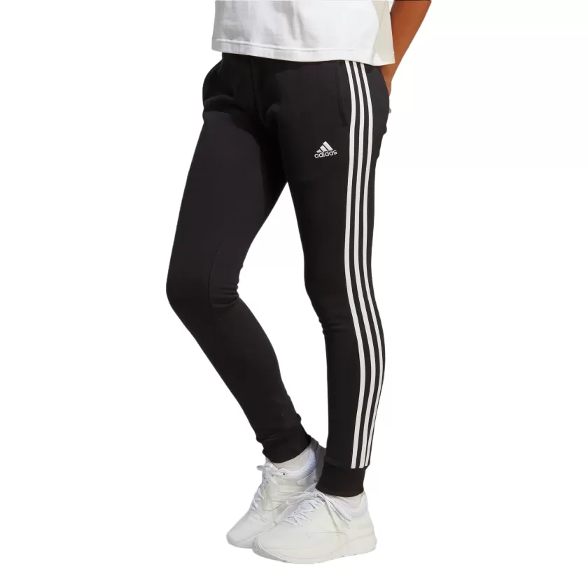 Adidas Women's sports trousers with 3-stripe cuff in light cotton IC8770 black-white