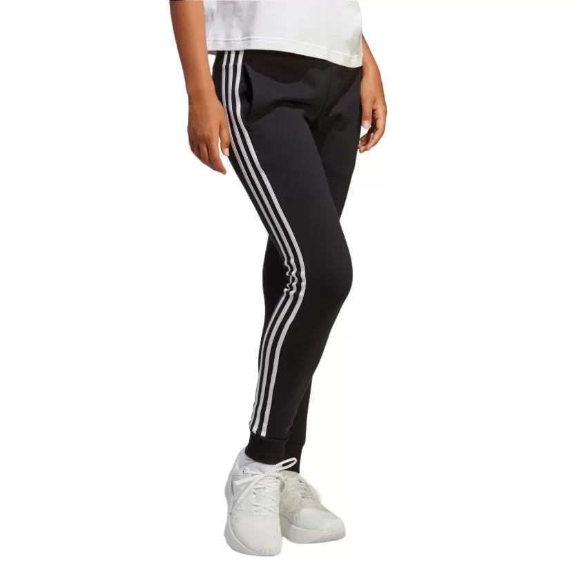 Adidas Women's sports trousers with 3-stripe cuff in light cotton IC8770 black-white