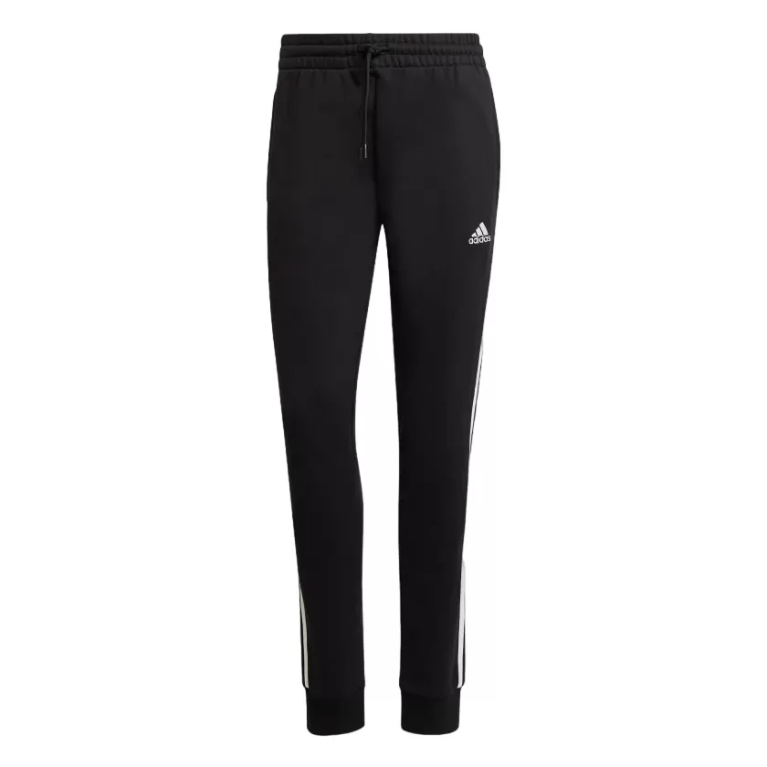 Adidas Women's sports trousers with 3-stripe cuff in light cotton IC8770 black-white