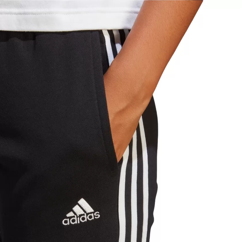 Adidas Women's sports trousers with 3-stripe cuff in light cotton IC8770 black-white