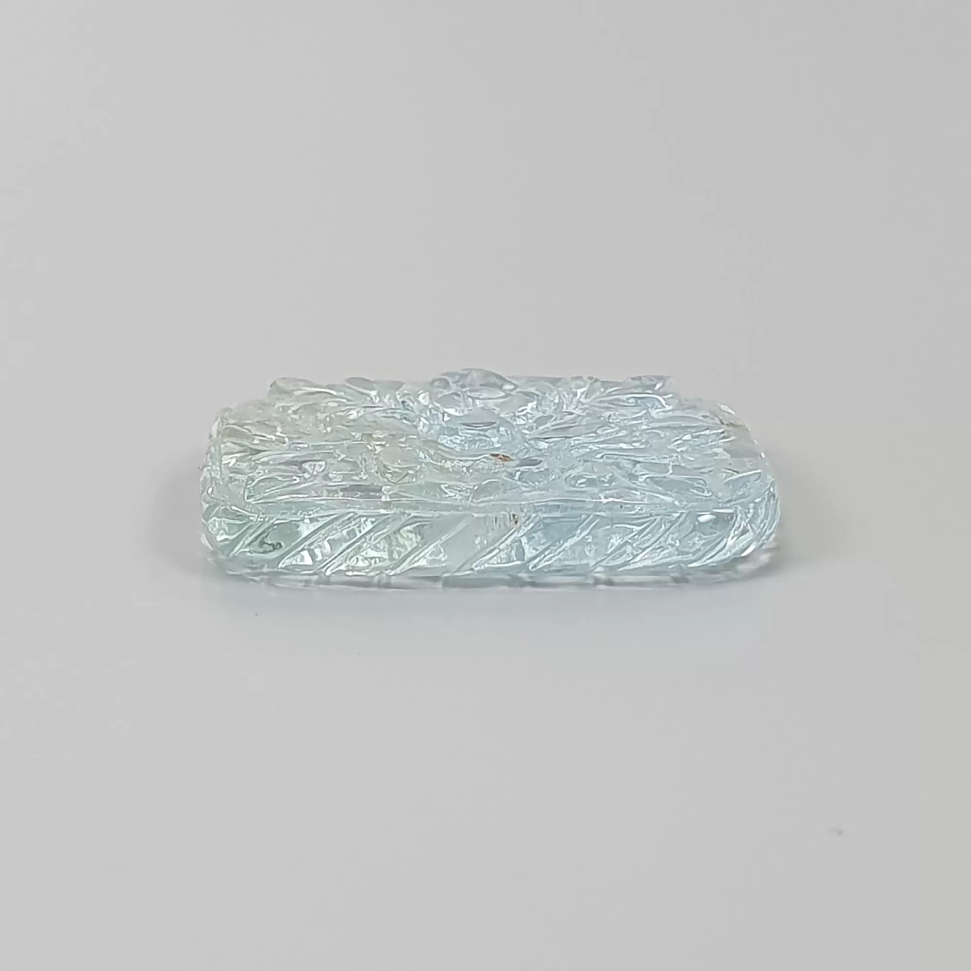 AQUAMARINE Gemstone Carving : 25.50cts Natural Untreated Blue Aquamarine Hand Carved Cushion Shape 26*23.5mm