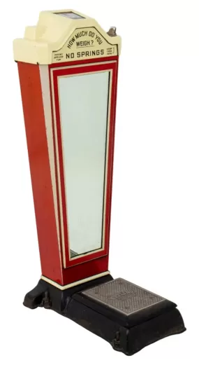 Art Deco Watling Enameled Floor Penny Scale