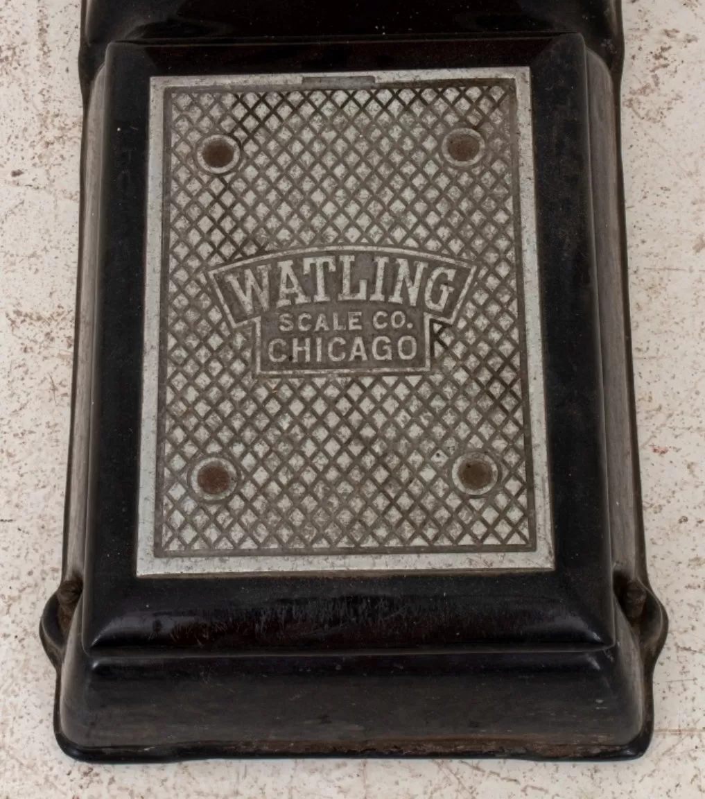 Art Deco Watling Enameled Floor Penny Scale