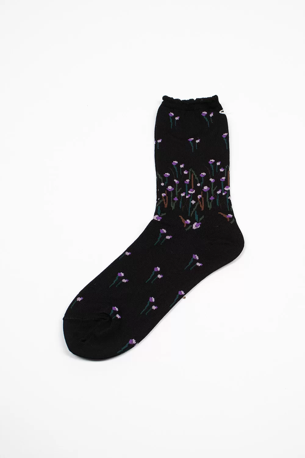 AS-219 Fly Flower Socks Black