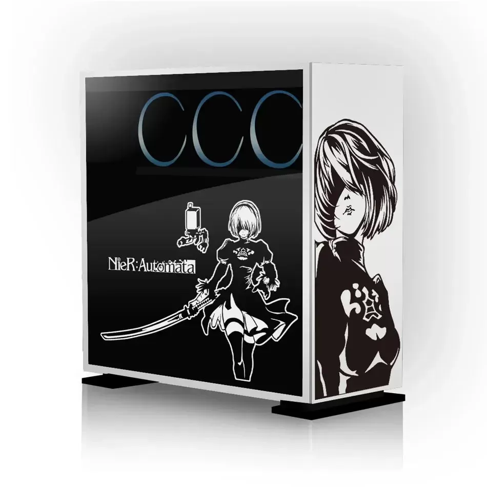 Automata ATX Gaming PC Case Sticker Middle Tower Computer Decorative Sticker Anime Removable Waterproof Sticker