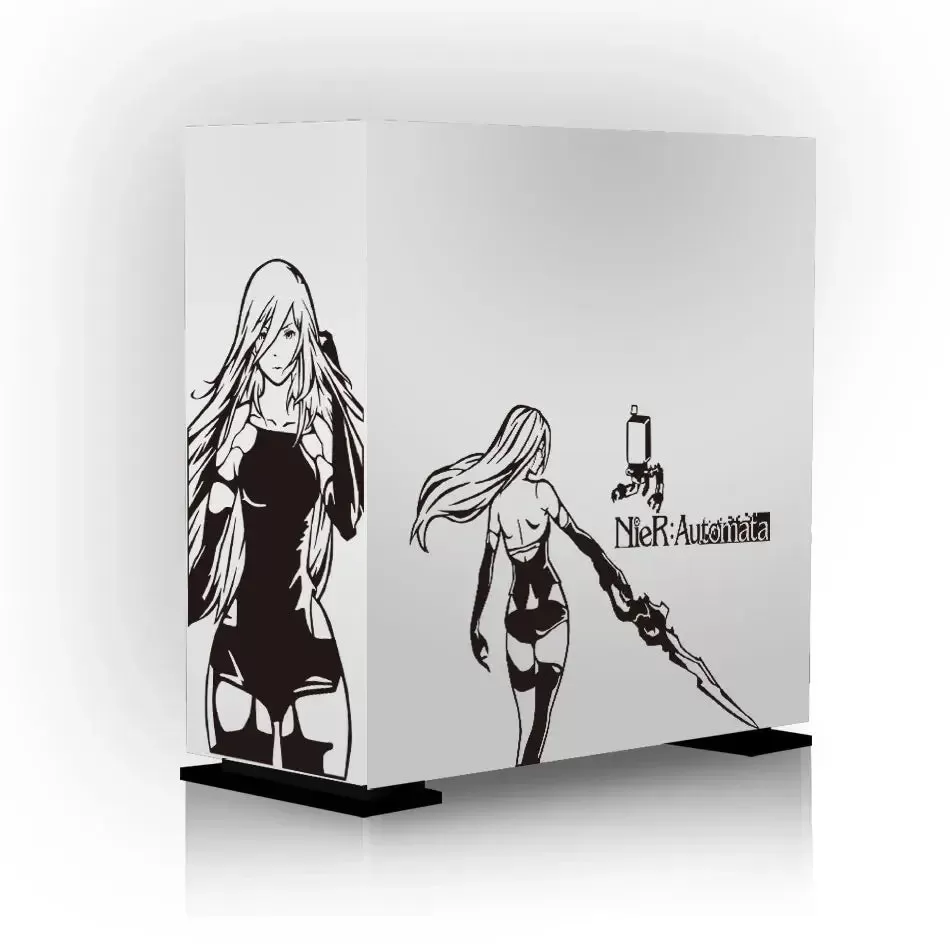 Automata ATX Gaming PC Case Sticker Middle Tower Computer Decorative Sticker Anime Removable Waterproof Sticker