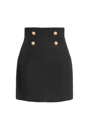 Balmain 4 Button Mini Skirt - Black