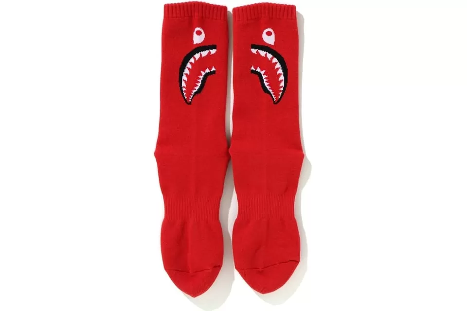 BAPE SHARK SOCKS RED