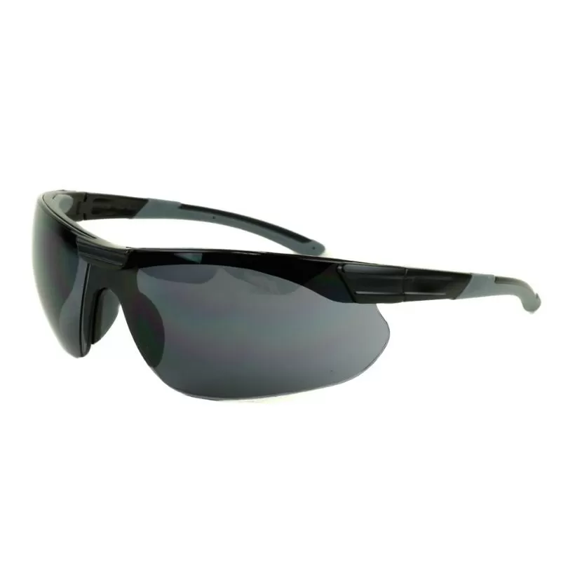 Black Derek Safety Glass with Smoke Grey Lenses