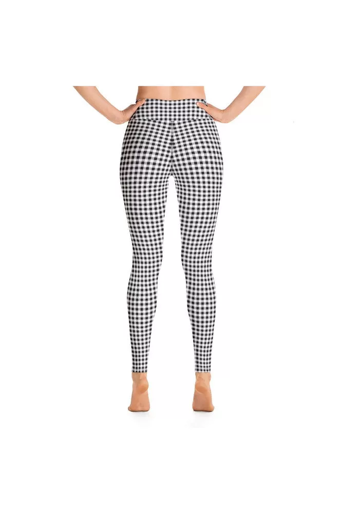 Black Gingham Yoga Leggings