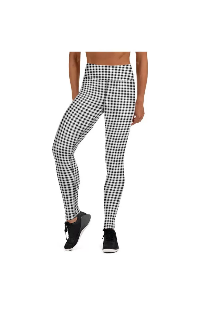 Black Gingham Yoga Leggings