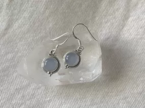 Blue Chalcedony Ari Dot Earrings