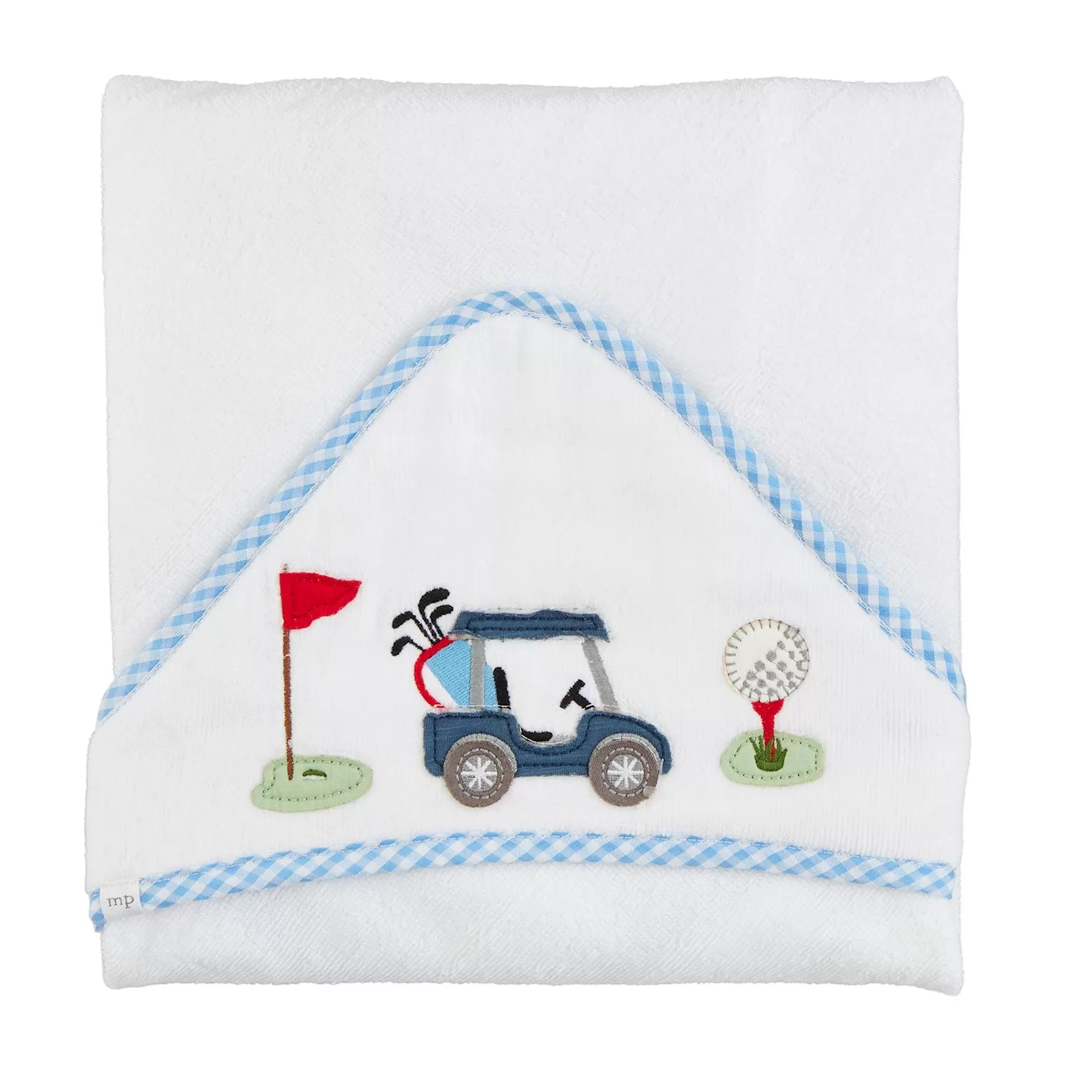 Blue Golf Applique Hooded Towel