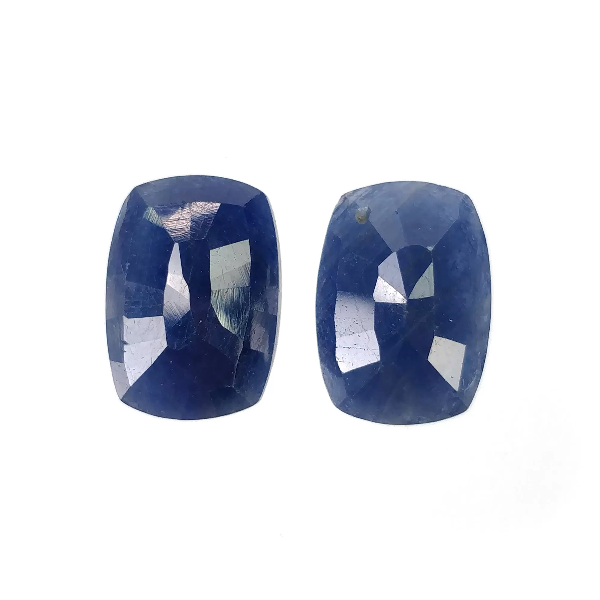 BLUE SAPPHIRE Gemstone Normal Cut : 16.20cts Natural Untreated Unheated Sapphire Cushion Shape 14*10mm Pair