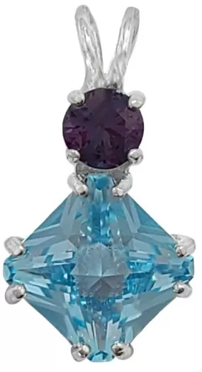 Blue Topaz Mini Magician Stone? with Round Cut Alexandrite