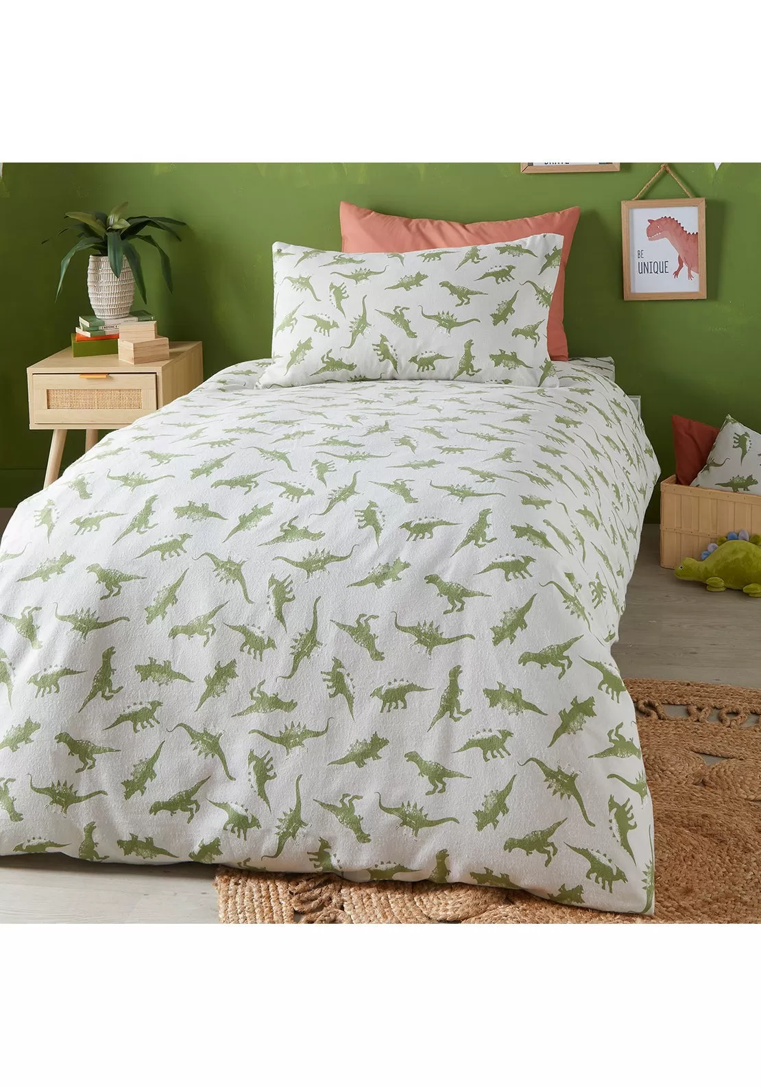 Brushed Dinosaur Duvet Cover Set