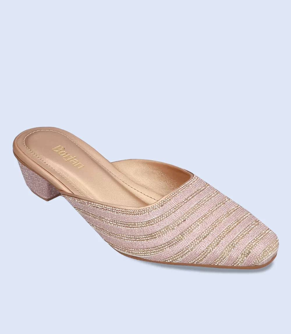 BW8766-CHAMPAGNE-Women Formal Mules