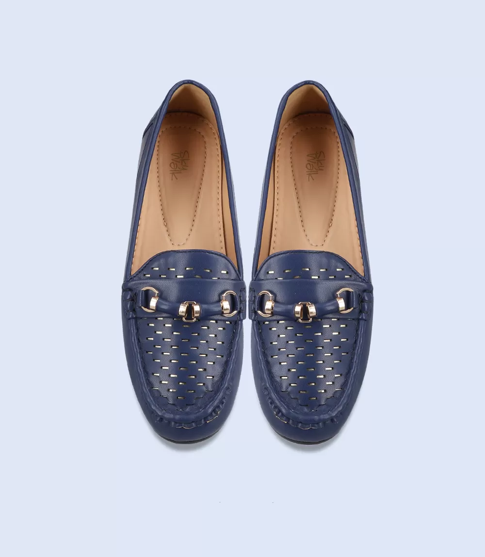 BW8878-NAVY-Women Casual Moccasins