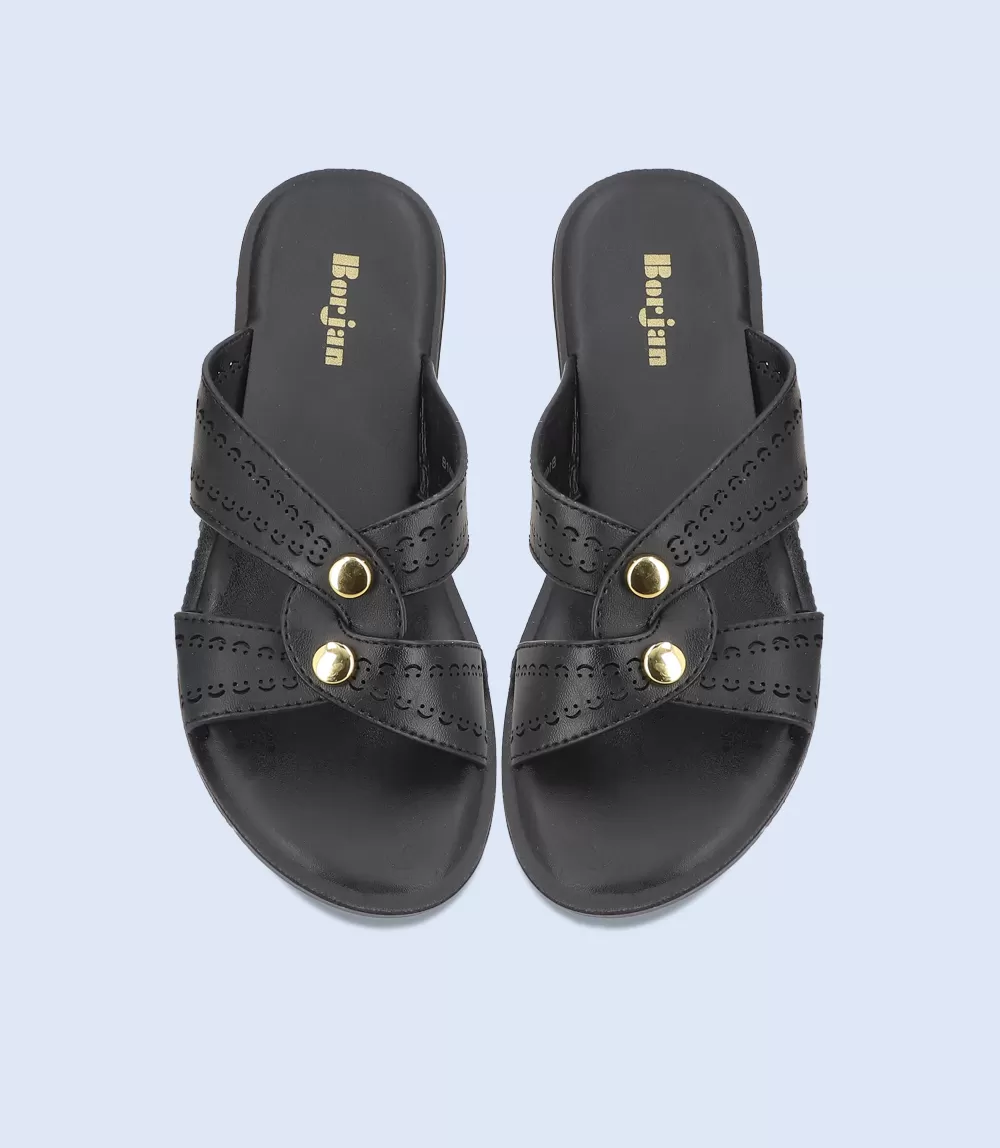 BW9374-BLACK-Women Casual Slippers