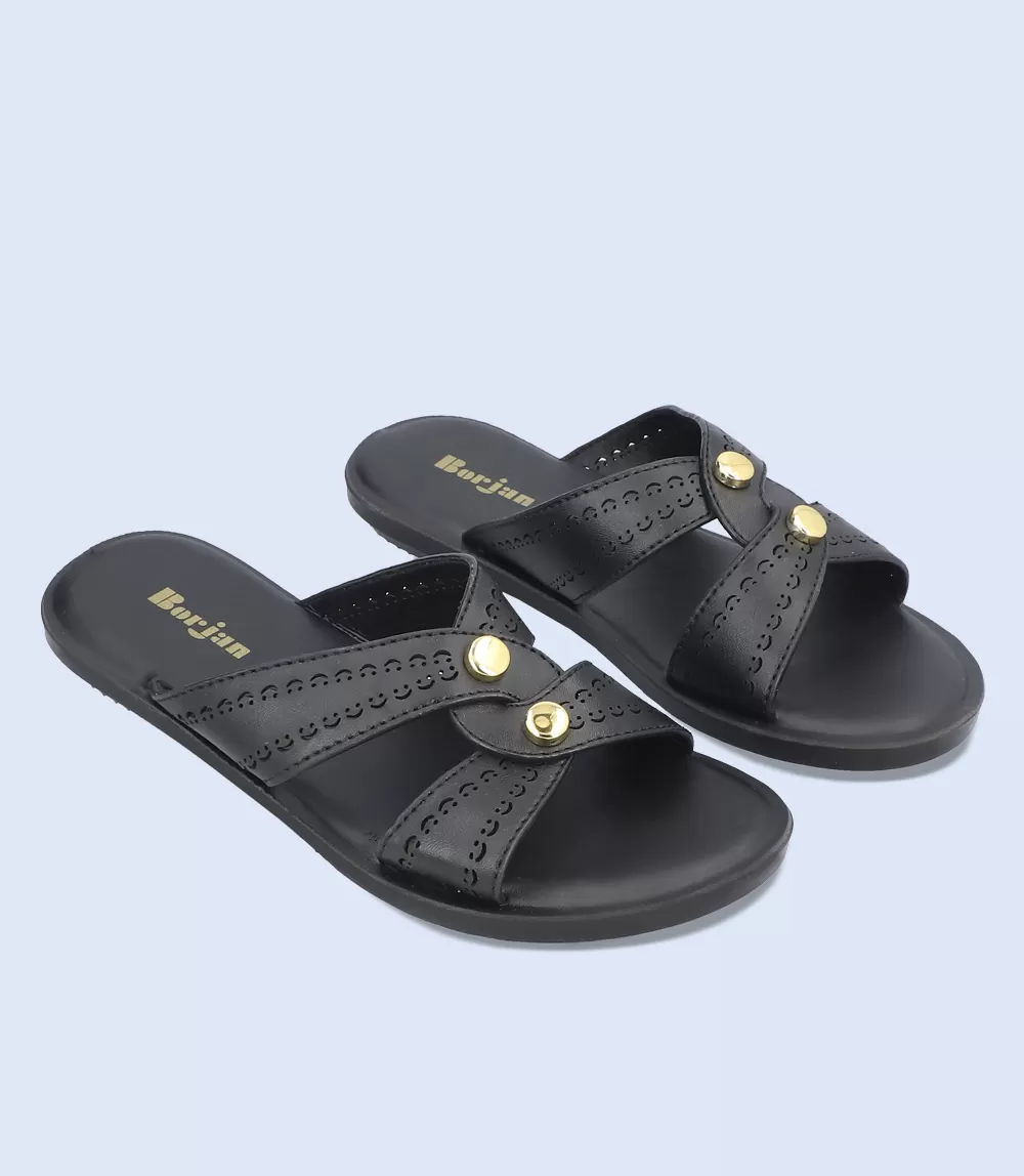 BW9374-BLACK-Women Casual Slippers