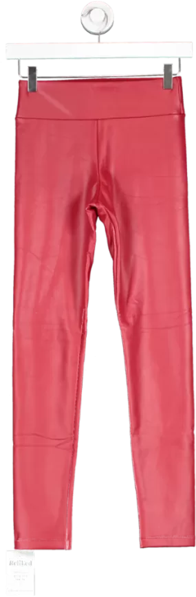 calzedonia Red Leather Effect Leggings UK XS