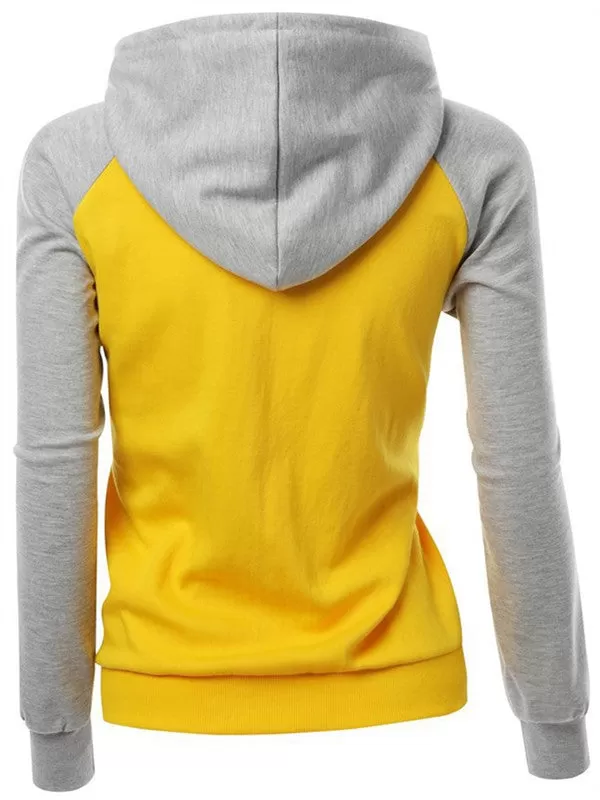 Casual Color Collision Hooded Sweatshirt