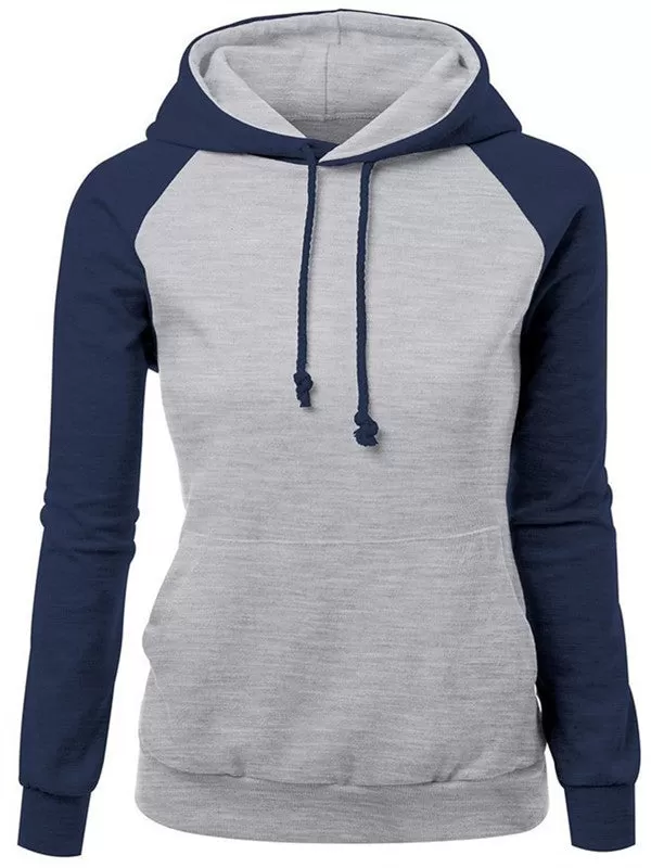 Casual Color Collision Hooded Sweatshirt