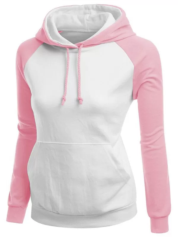 Casual Color Collision Hooded Sweatshirt