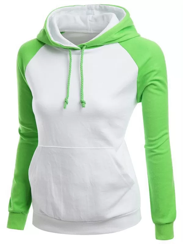 Casual Color Collision Hooded Sweatshirt