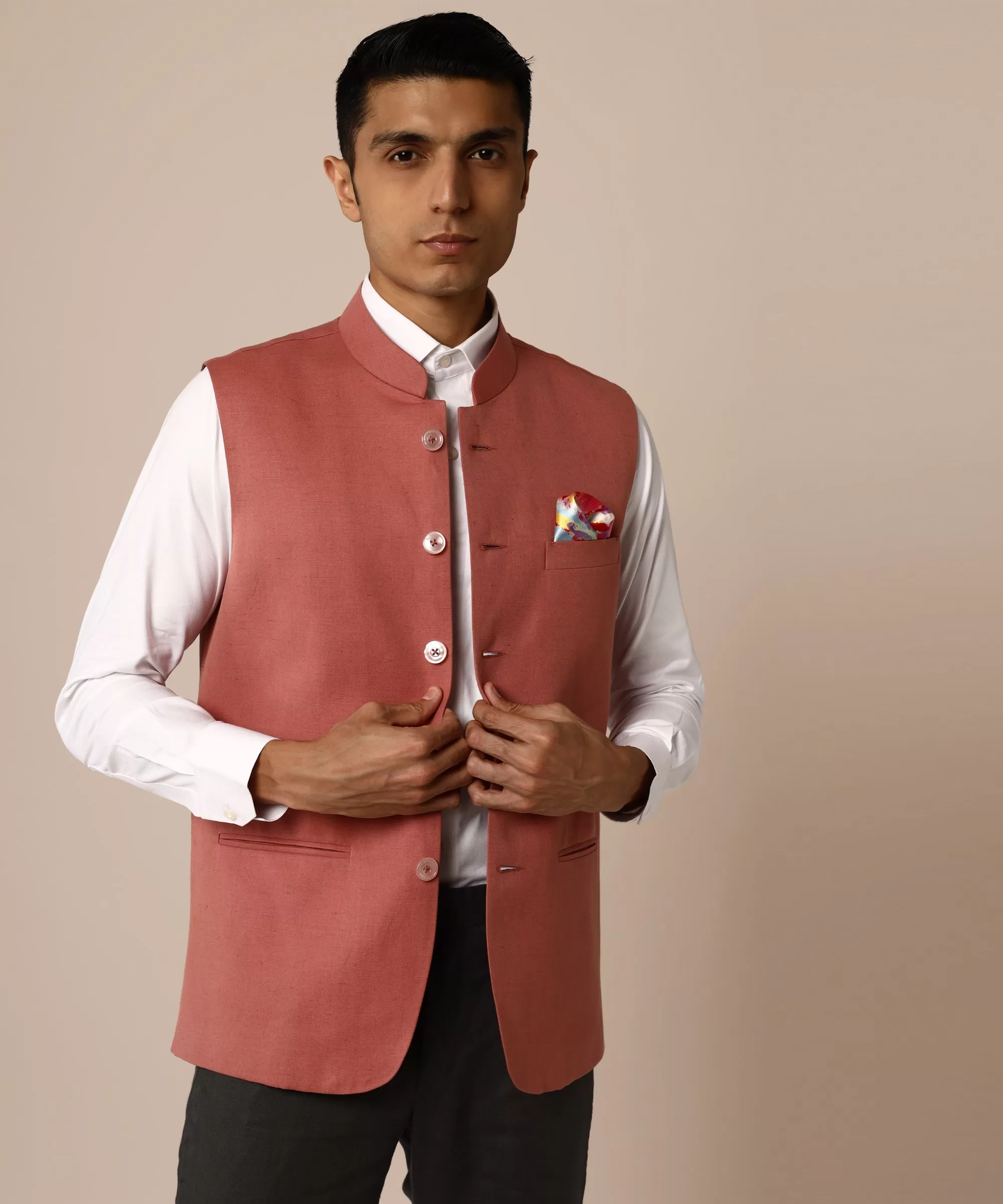 Coral Nehru Jacket