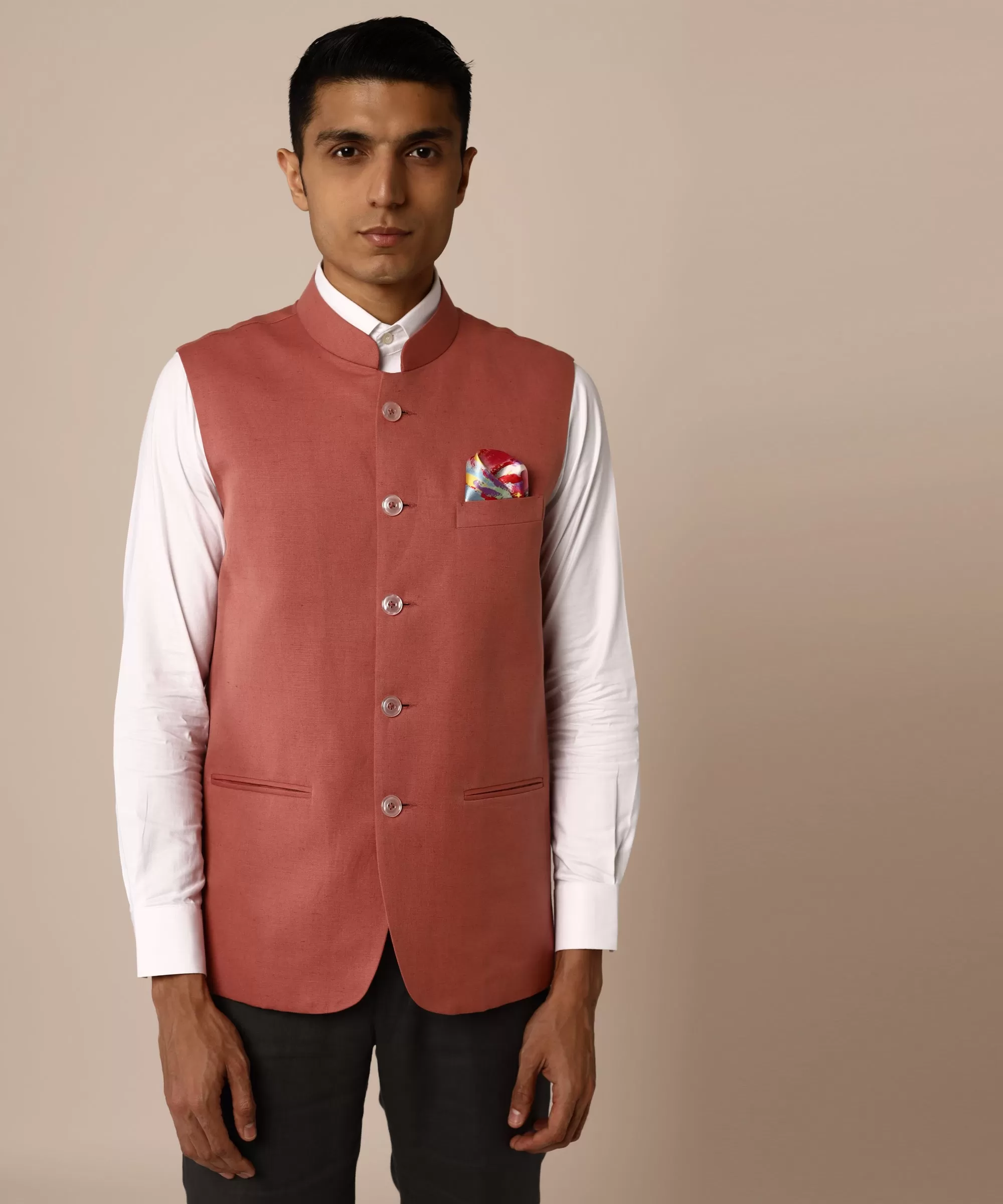 Coral Nehru Jacket