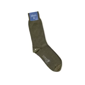 Corgi Shadow Rib Cotton Socks : Khaki