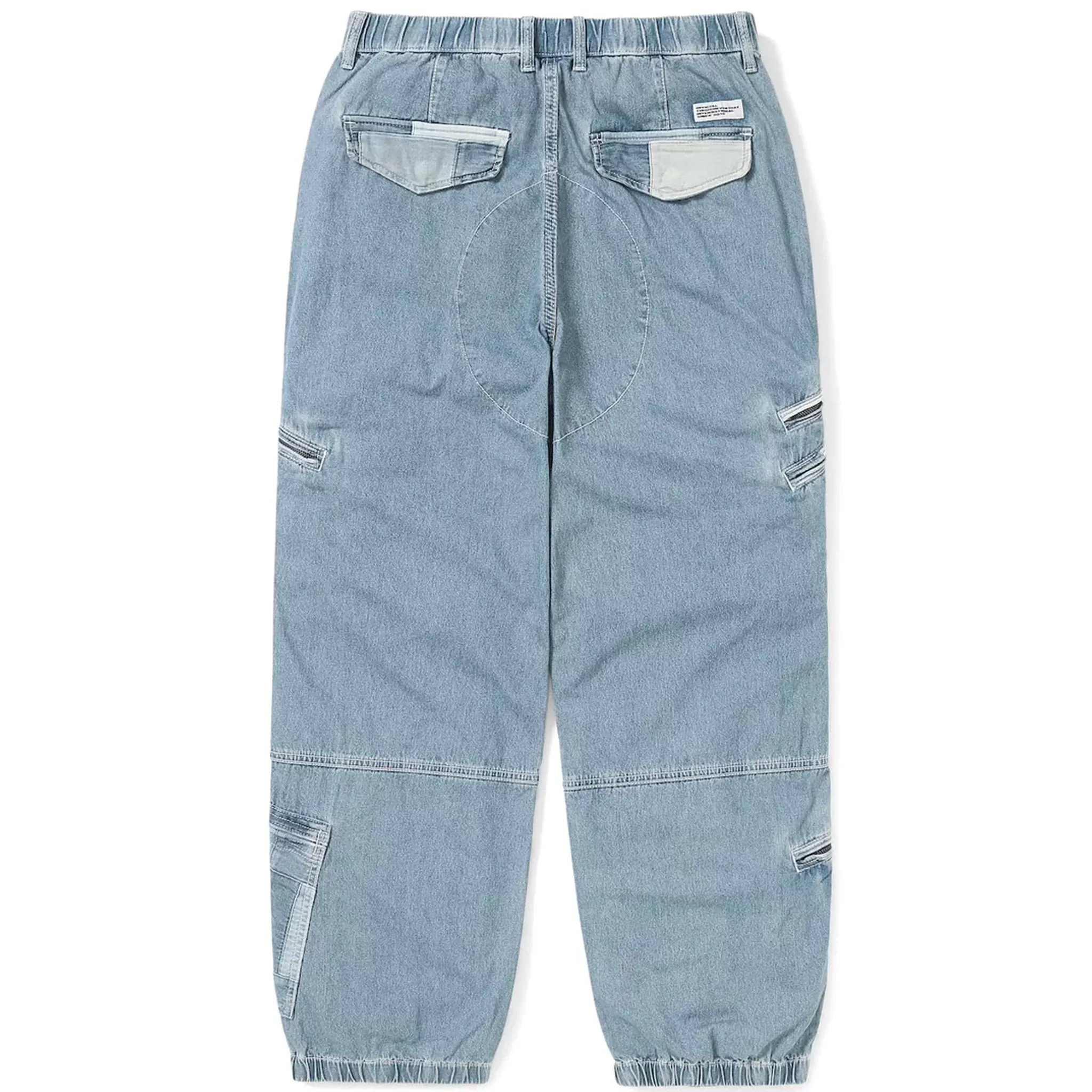 Crazy Multi Zip Pant (Washed Blue)