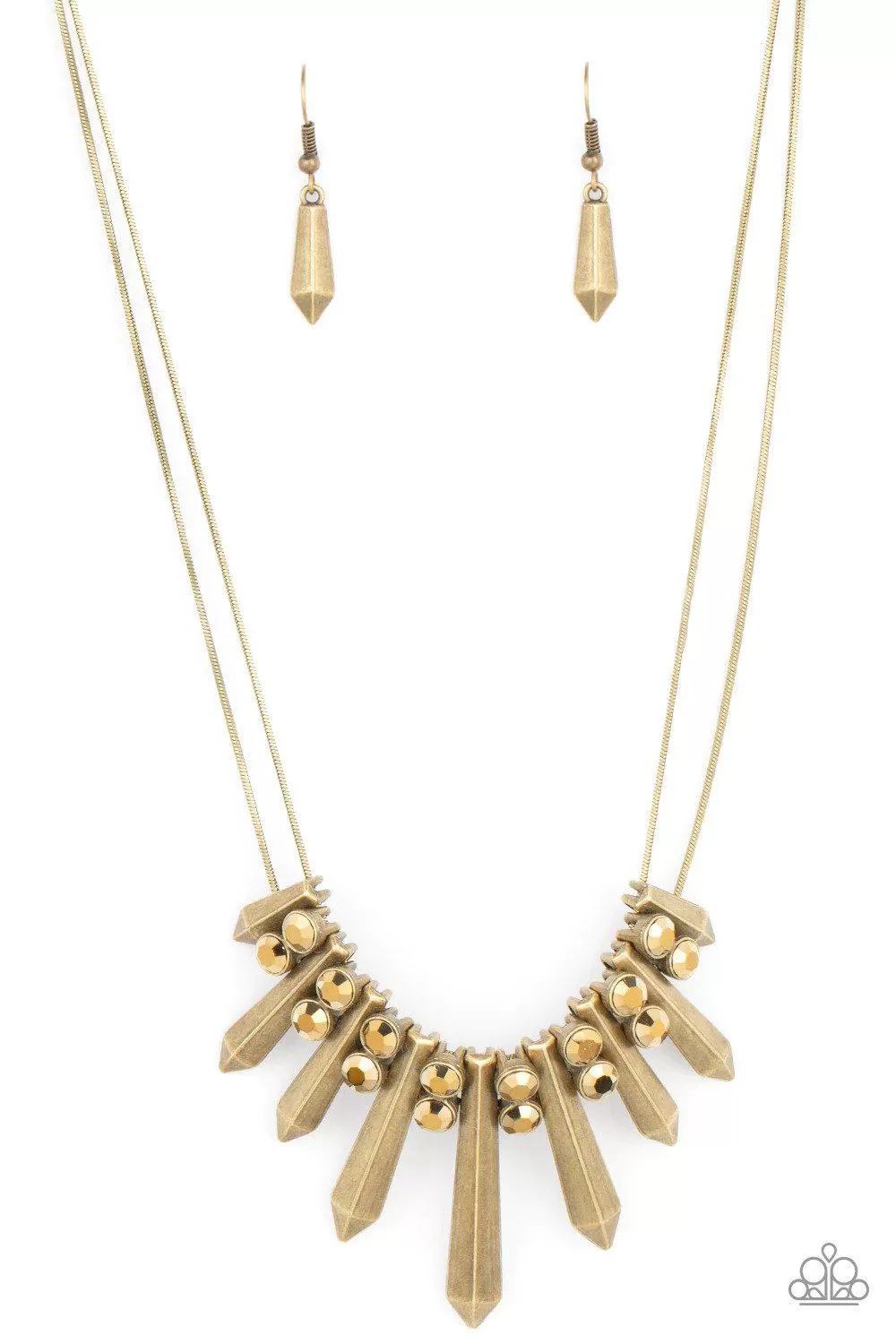 Dangerous Dazzle Brass Necklace - Paparazzi Accessories