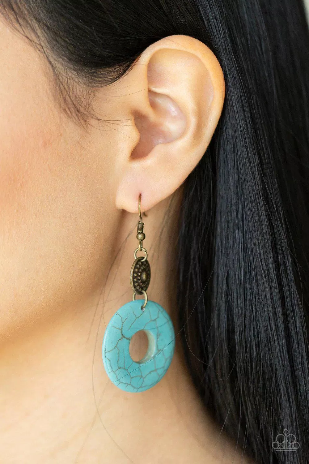 Earthy Epicenter Brass Earrings - Paparazzi Accessories