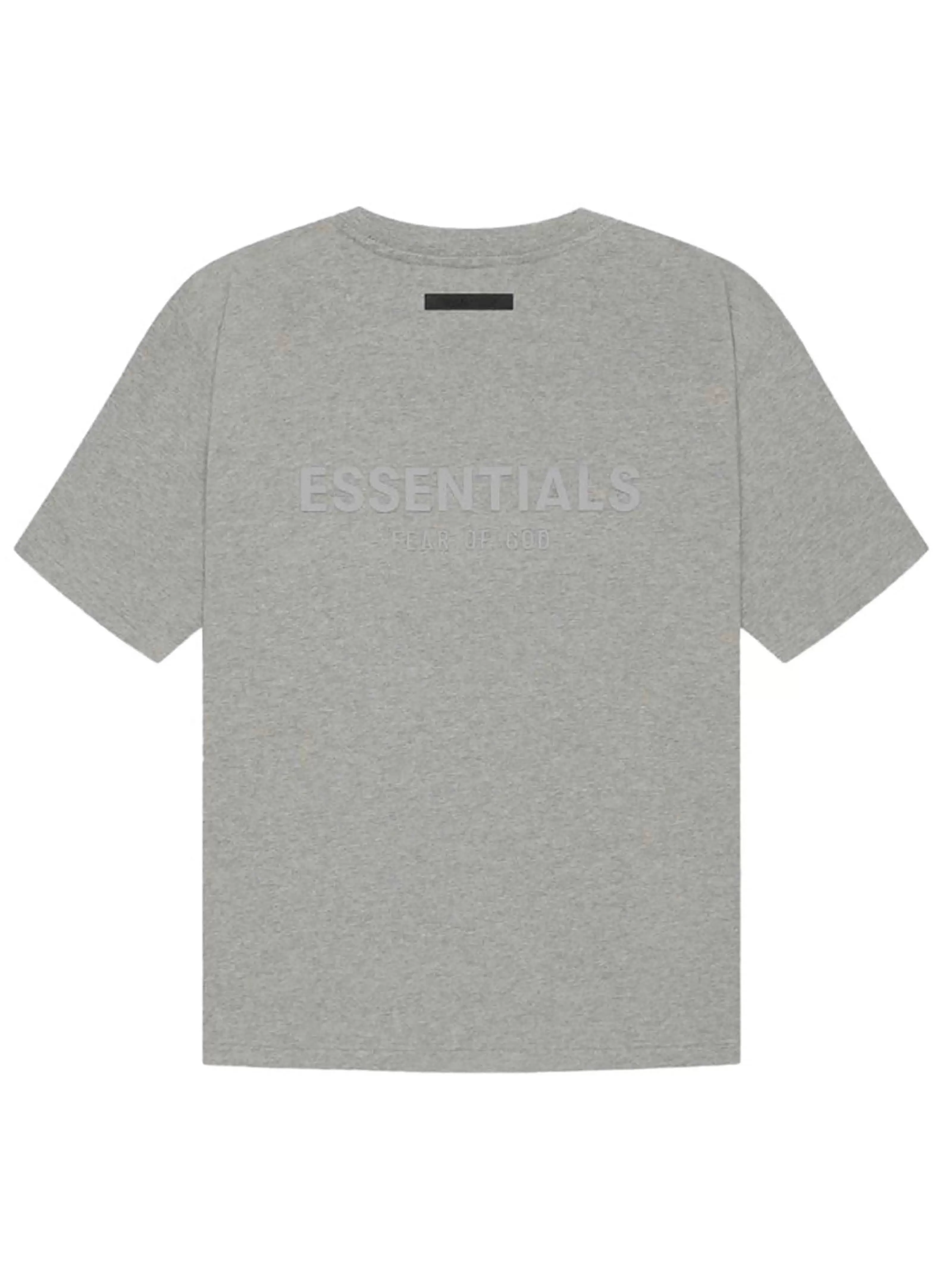 Fear Of God Essentials Back Logo Boxy Tee Dark Heather Oatmeal (SS21)