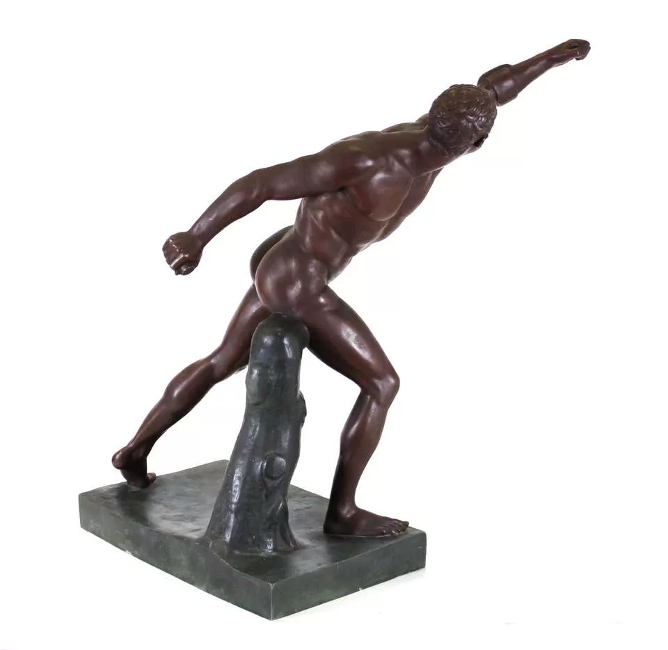 French Grand Tour Borghese Gladiator in Cast Metal