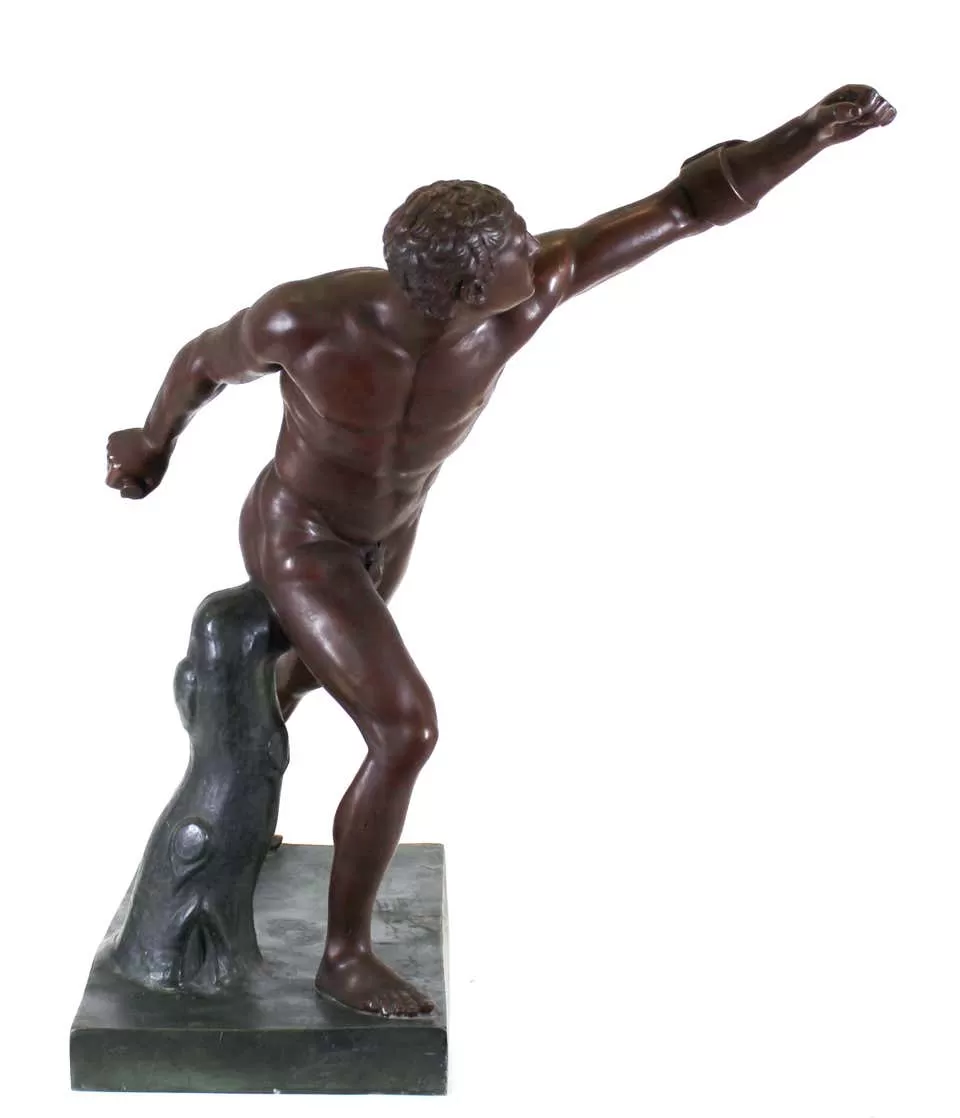 French Grand Tour Borghese Gladiator in Cast Metal