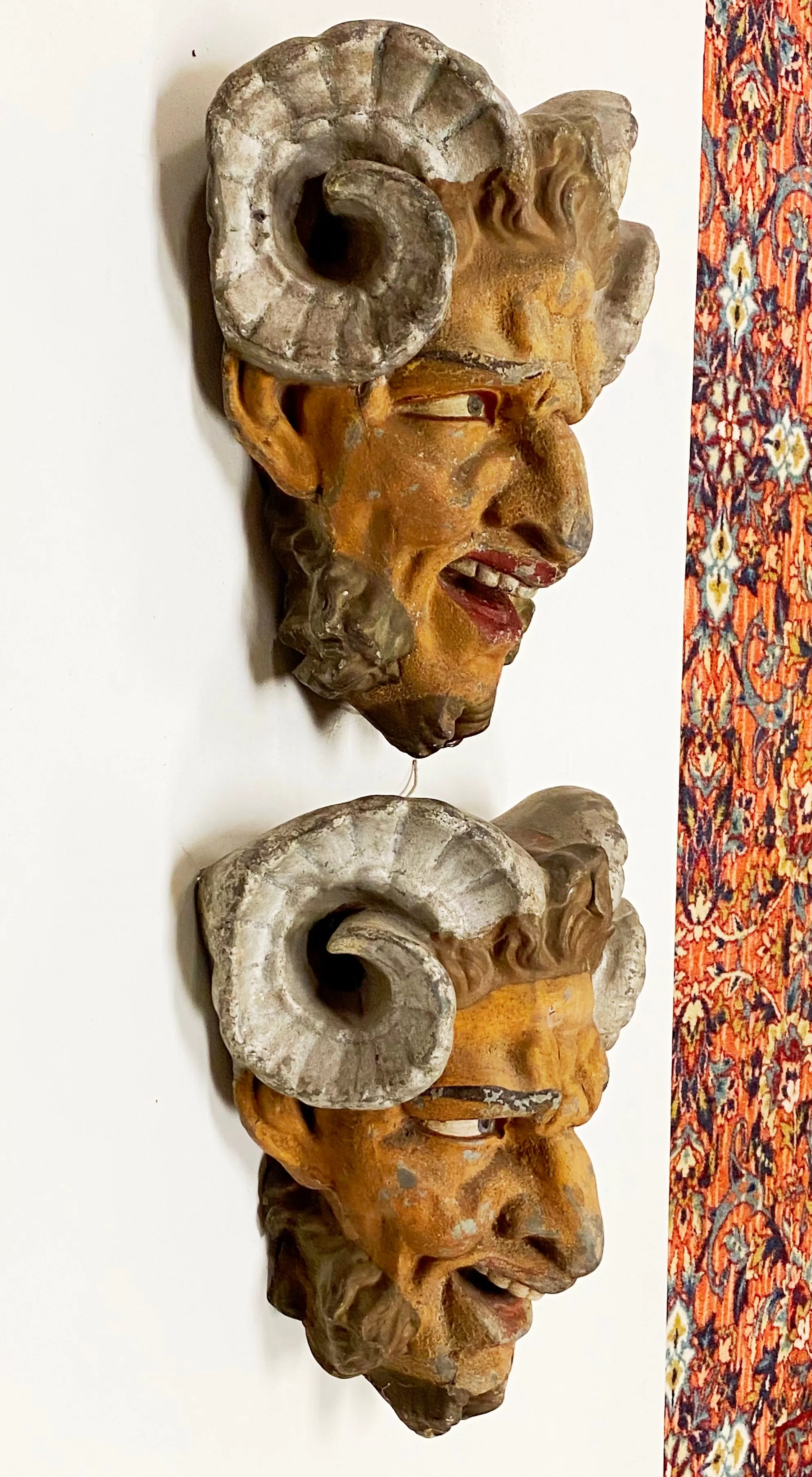 French Satyr Faun Face Wall Ornaments